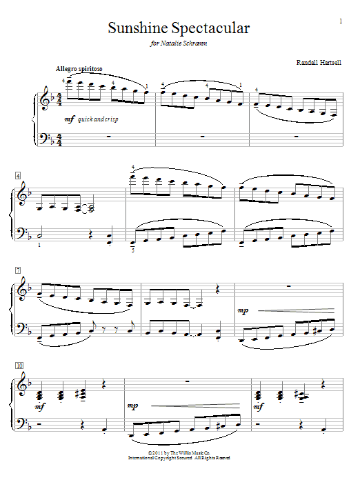 Produktgalerie: Seite 1 von 1 Sunshine Spectacular, Randall Hartsell, Klavier