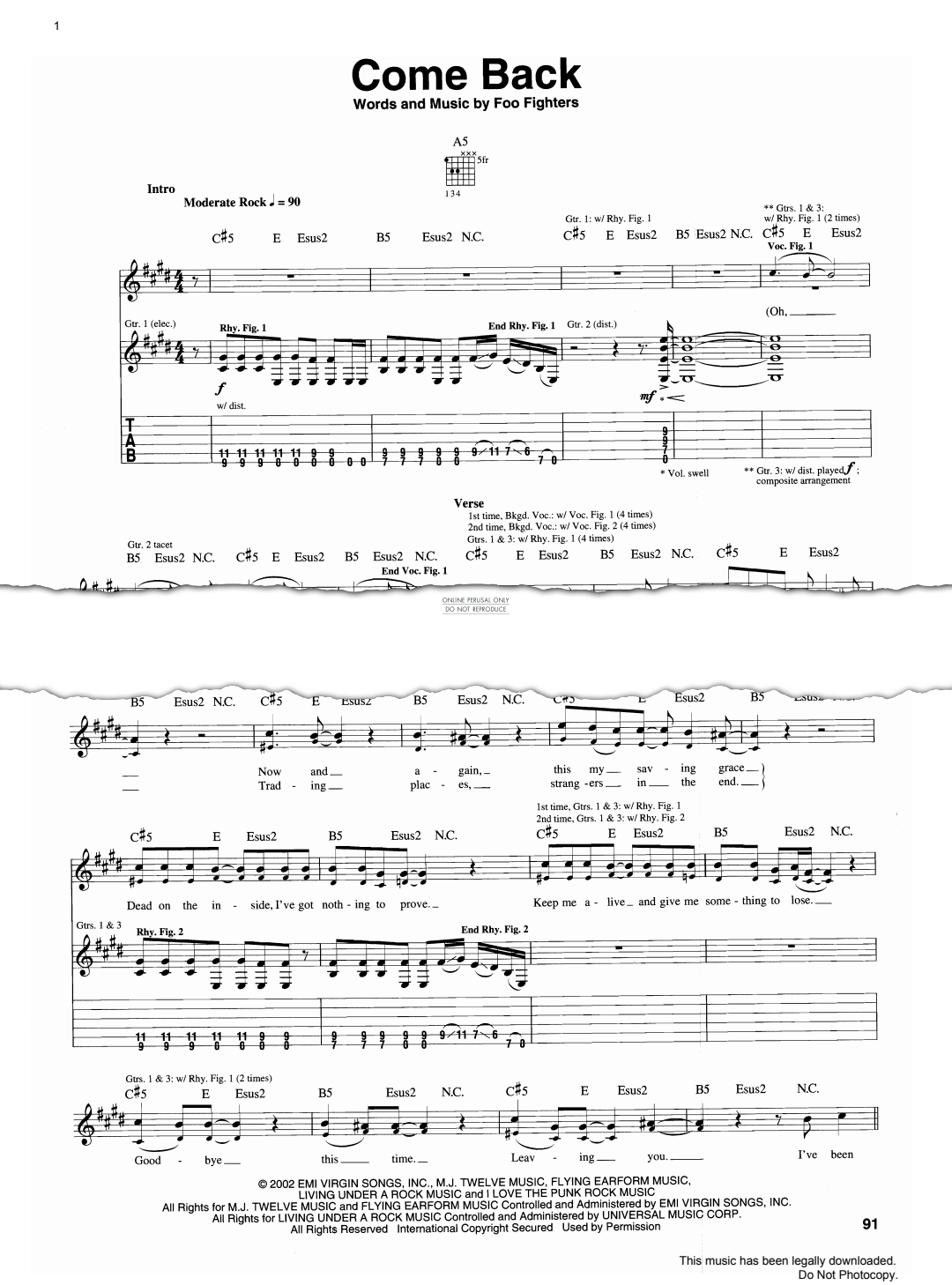 Product gallery: Page 1 of 1 Come Back, Foo Fighters