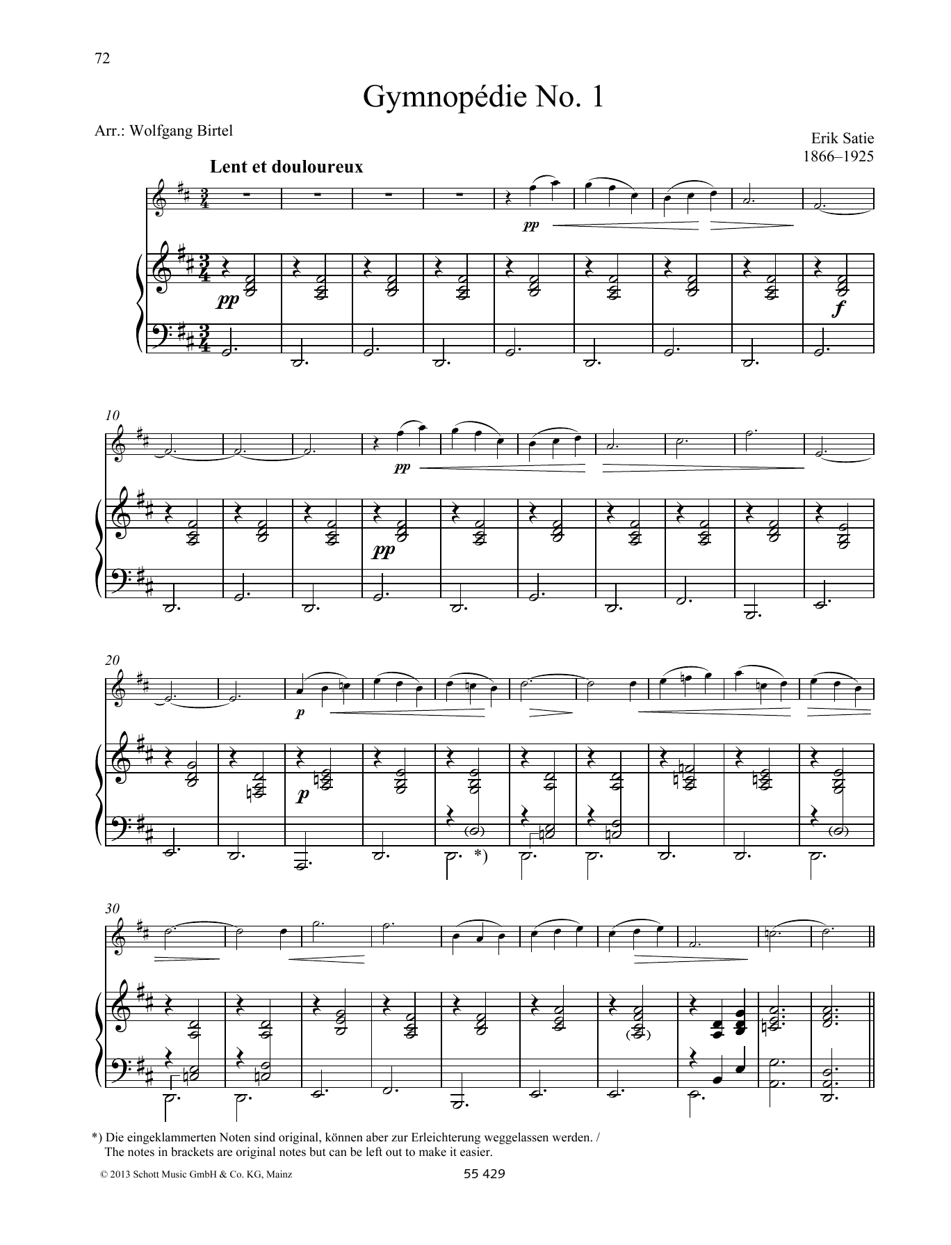 Produktbild zu: Gymnopédie No. 1