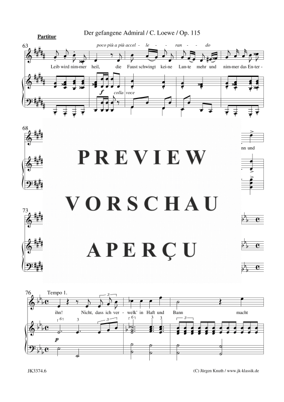 gallery: Der gefangene Admiral Op. 115, , Gesang + Klavier