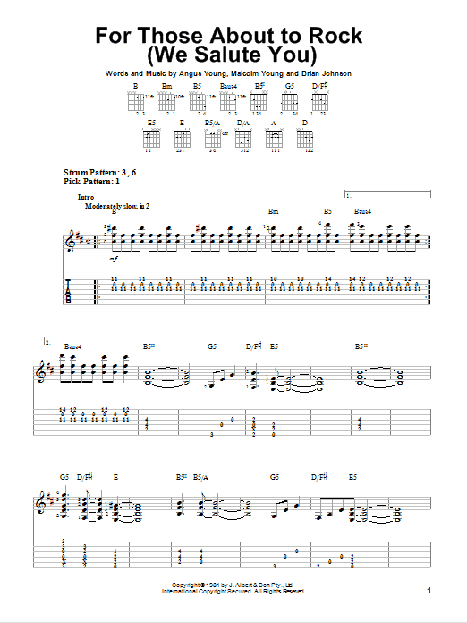Produktgalerie: Seite 1 von 1 For Those About To Rock (We Salute You), AC/DC, Gitarre
