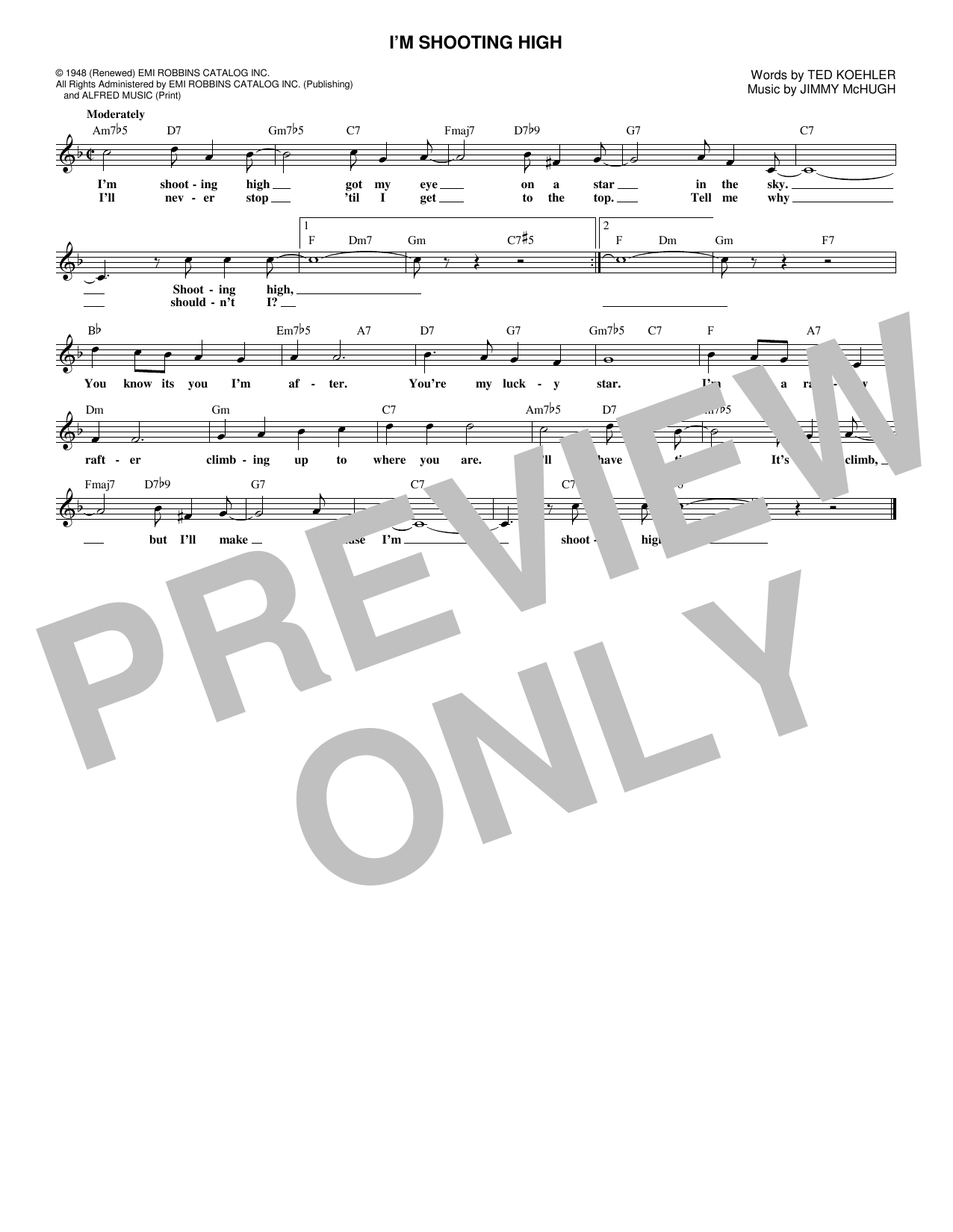 Product gallery: Page 1 of 1 I'm Shooting High, Jimmy McHugh
