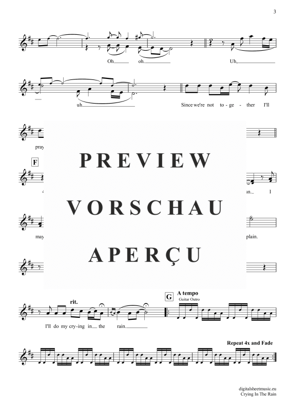 Produktgalerie: Seite 4 von 4 Crying In The Rain, A-Ha, (Oboe)