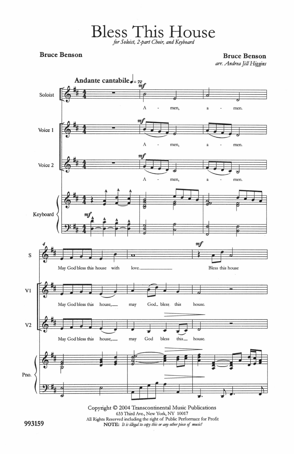 Produktgalerie: Seite 1 von 1 Bless This House, Andrea Jill Higgins, Chor