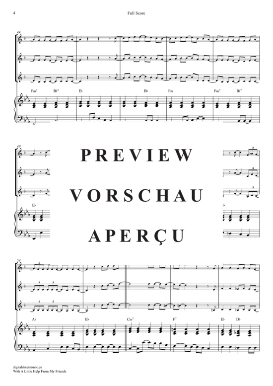 Produktgalerie: Seite 5 von 18 With a little help from my friends , Beatles, The, (Trompeten Trio + Klavier)