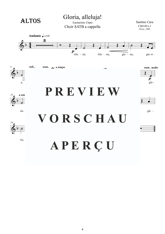 Produktgalerie: Seite 5 von 7 Gloria, alleluja, , Eucharistische Gesang Gemischter Chor