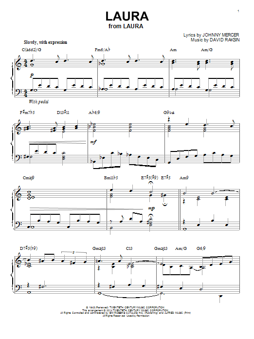 Product picture to: Laura [Jazz version] (arr. Brent Edstrom)