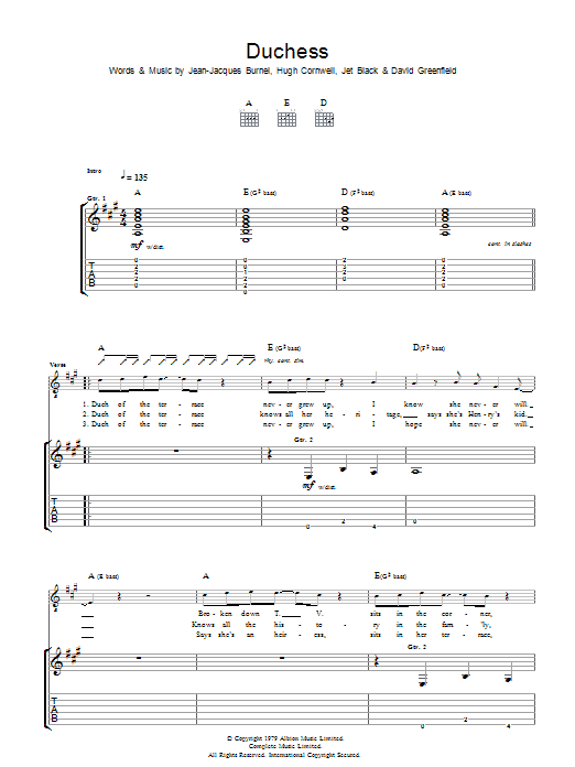 Produktgalerie: Seite 1 von 1 Duchess, The Stranglers, Gitarre