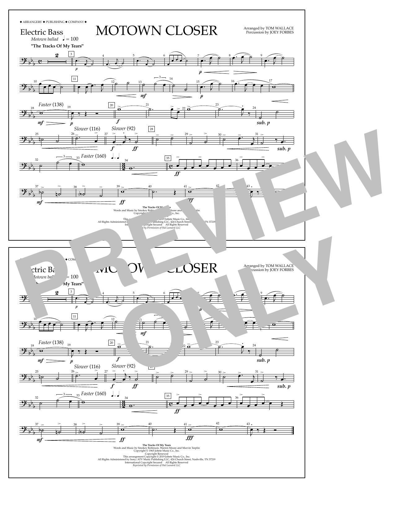 Produktbild zu: Motown Closer (arr. Tom Wallace) - Electric Bass