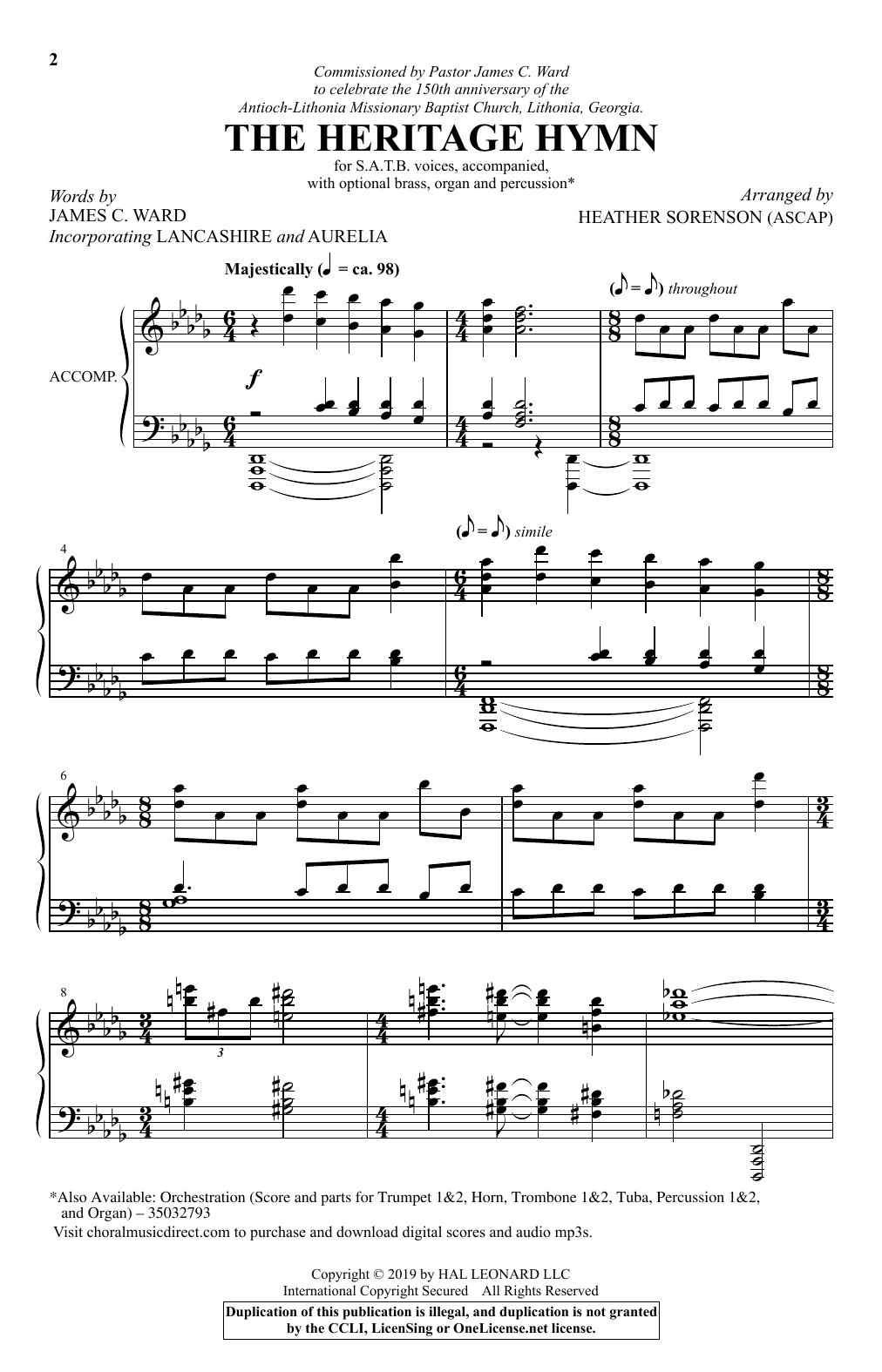 Product picture to: The Heritage Hymn (arr. Heather Sorenson)