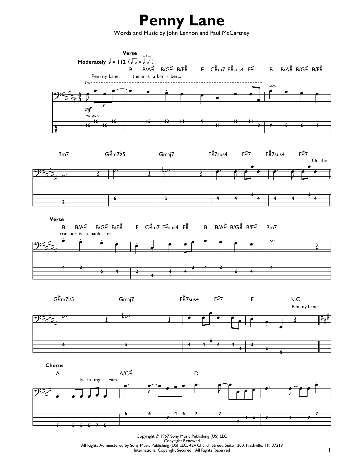 Produktgalerie: Seite 1 von 1 Penny Lane, The Beatles, E-Bass, Gitarre