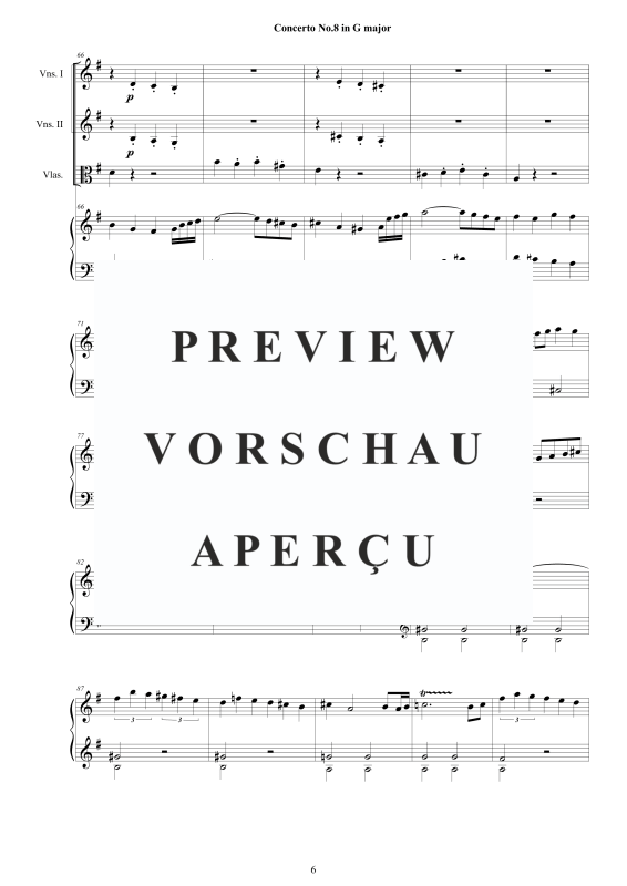 Produktgalerie: Seite 7 von 11 Cembalo Konzert Nr. 8 in G-Dur, , Cembalo und Streichorchester