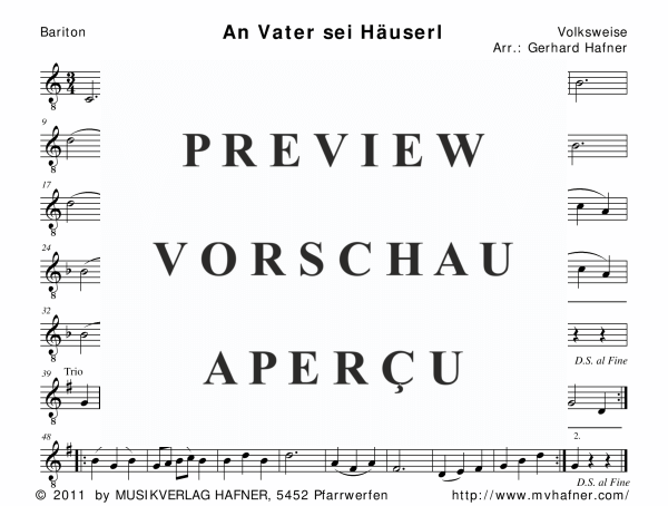 gallery: An Vater sei Häuserl, , (woodwind and brass)