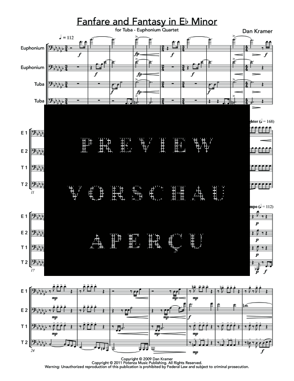 Product gallery: Page 5 of 11 Fanfare and Fantasy in Eb Minor, , (Tuba Quartett EETT)