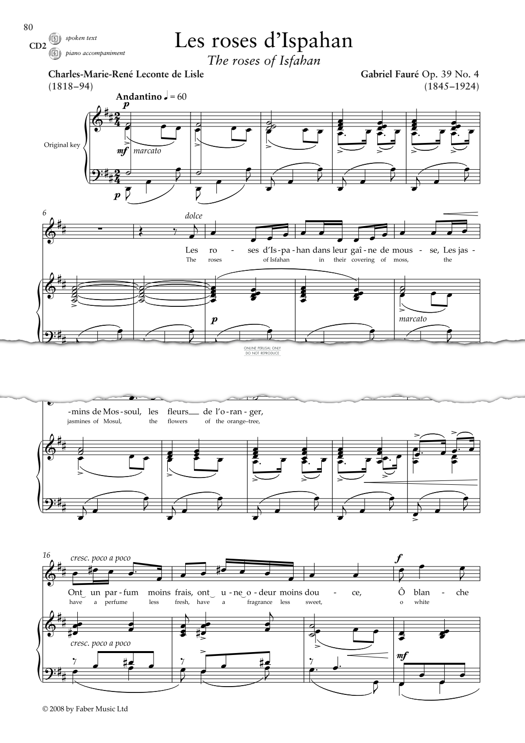 Produktbild zu: Les roses d'Ispahan (Op.39 No.4)