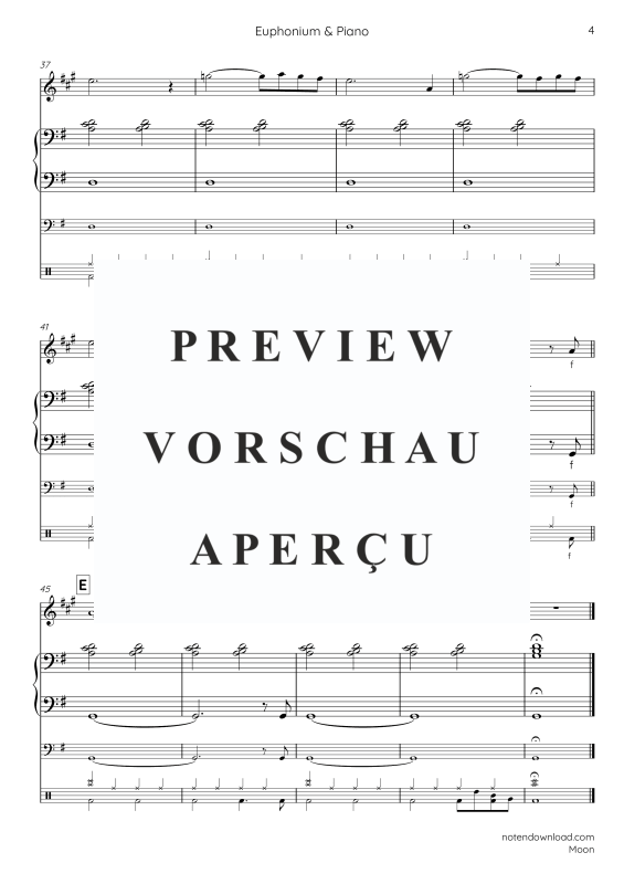 Produktgalerie: Seite 9 von 11 Moon, , Euphonium/Bariton/Tenorhorn in B und Klavier - E-Bass und Drum Set optional