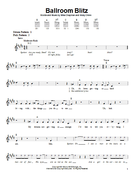 Produktgalerie: Seite 1 von 1 Ballroom Blitz, Sweet, Gitarre