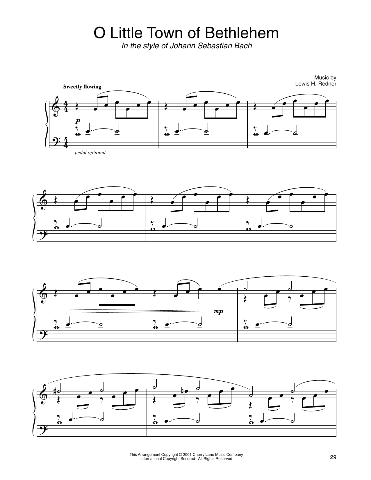 Produktbild zu: O Little Town Of Bethlehem (in the style of J.S. Bach) (arr. Carol Klose)