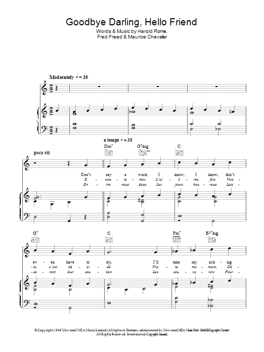 Product gallery: Page 1 of 1 Goodbye Darling, Hello Friend, The Andrews Sisters