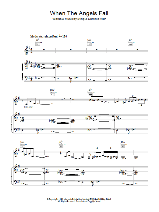 Produktgalerie: Seite 1 von 1 When The Angels Fall, Sting, Gesang, Gitarre, Klavier