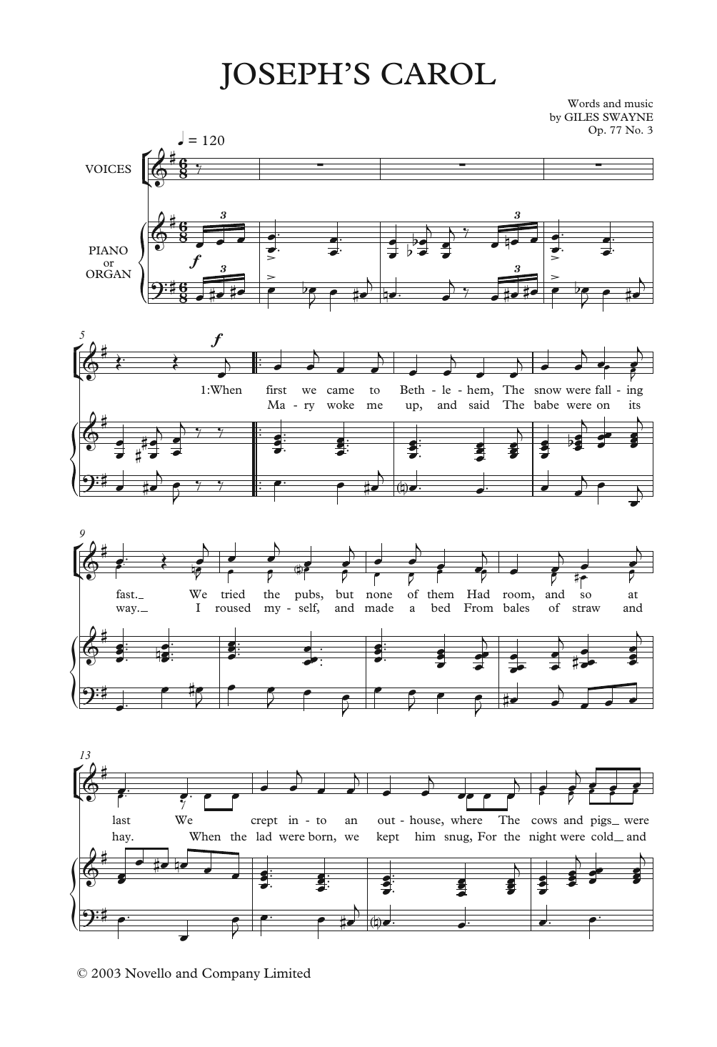 Produktgalerie: Seite 1 von 1 Joseph's Carol, Giles Swayne, Chor