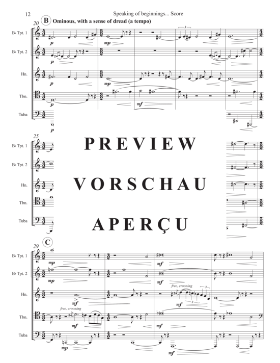 Produktgalerie: Seite 14 von 21 Speaking of Beginnings... , , (Blechbläser Quintett)