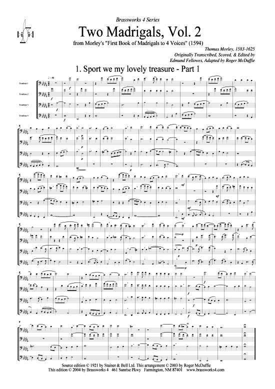 Produktbild zu: Zwei Madrigale Vol. 2 Thomas Morley