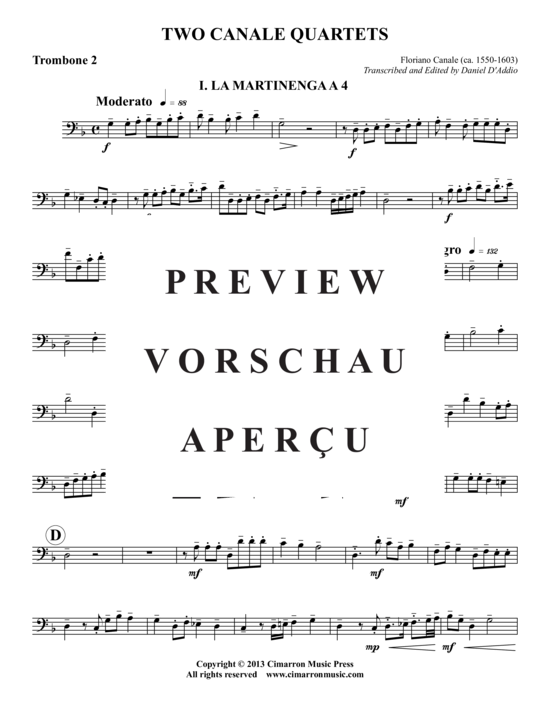 Produktgalerie: Seite 15 von 16 Zwei Canale Quartette , , (Blechbläser-Quartett)