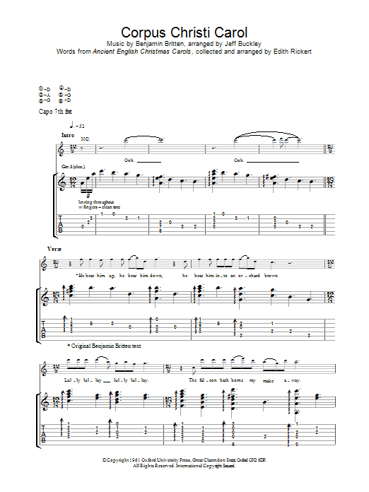Product gallery: Page 1 of 1 Corpus Christi Carol, Jeff Buckley