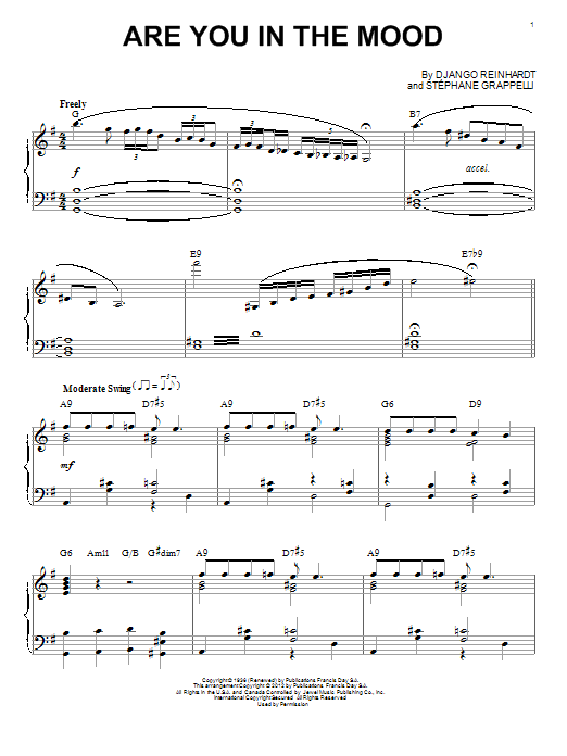 Product gallery: Page 1 of 1 Are You In The Mood (arr. Brent Edstrom), Django Reinhardt
