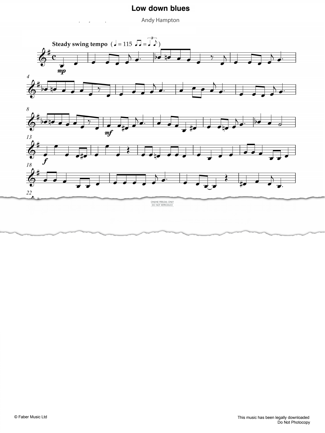 Product gallery: Page 1 of 1 Low Down Blues, Andy Hampton