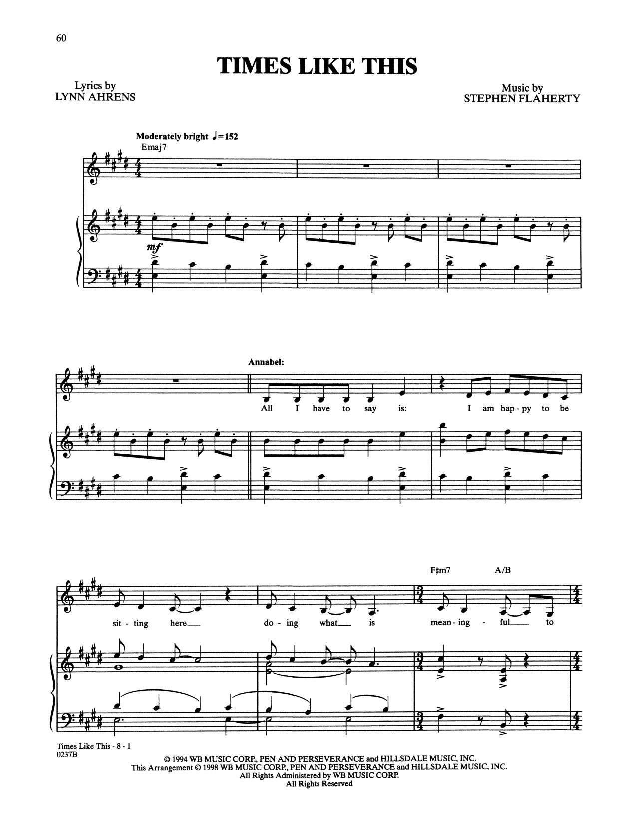 Produktbild zu: Times Like This (from Lucky Stiff)
