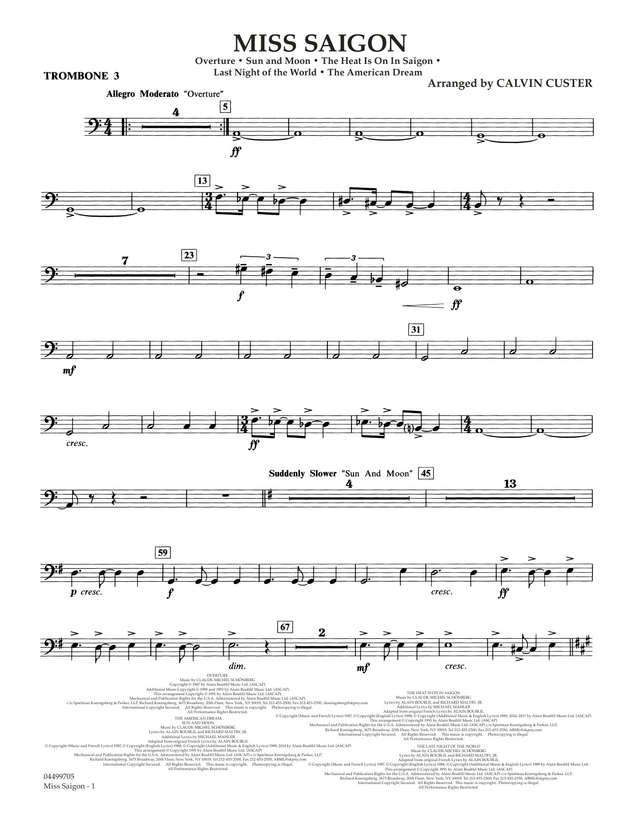 Produktbild zu: Miss Saigon (arr. Calvin Custer) - Trombone 3