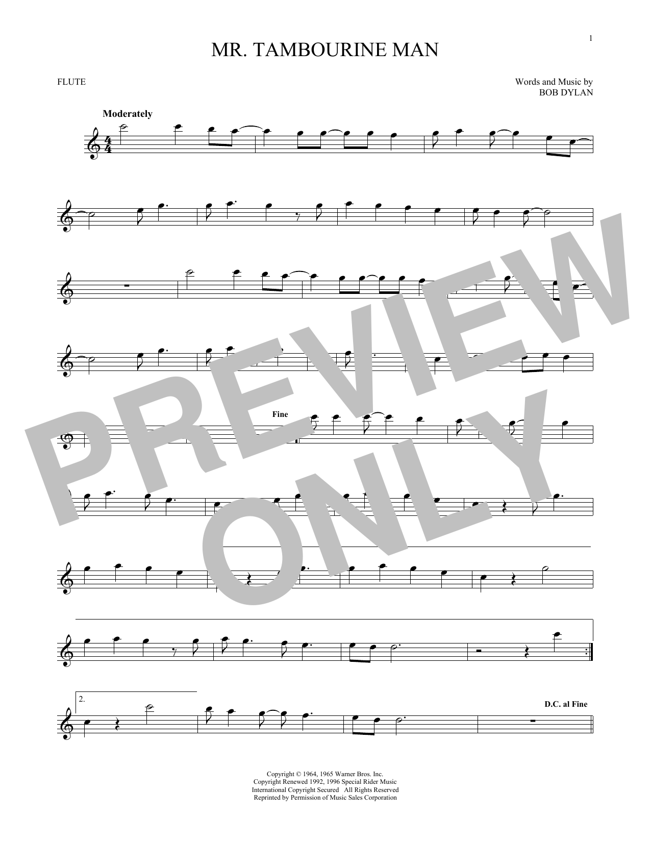 Product gallery: Page 1 of 1 Mr. Tambourine Man, Bob Dylan