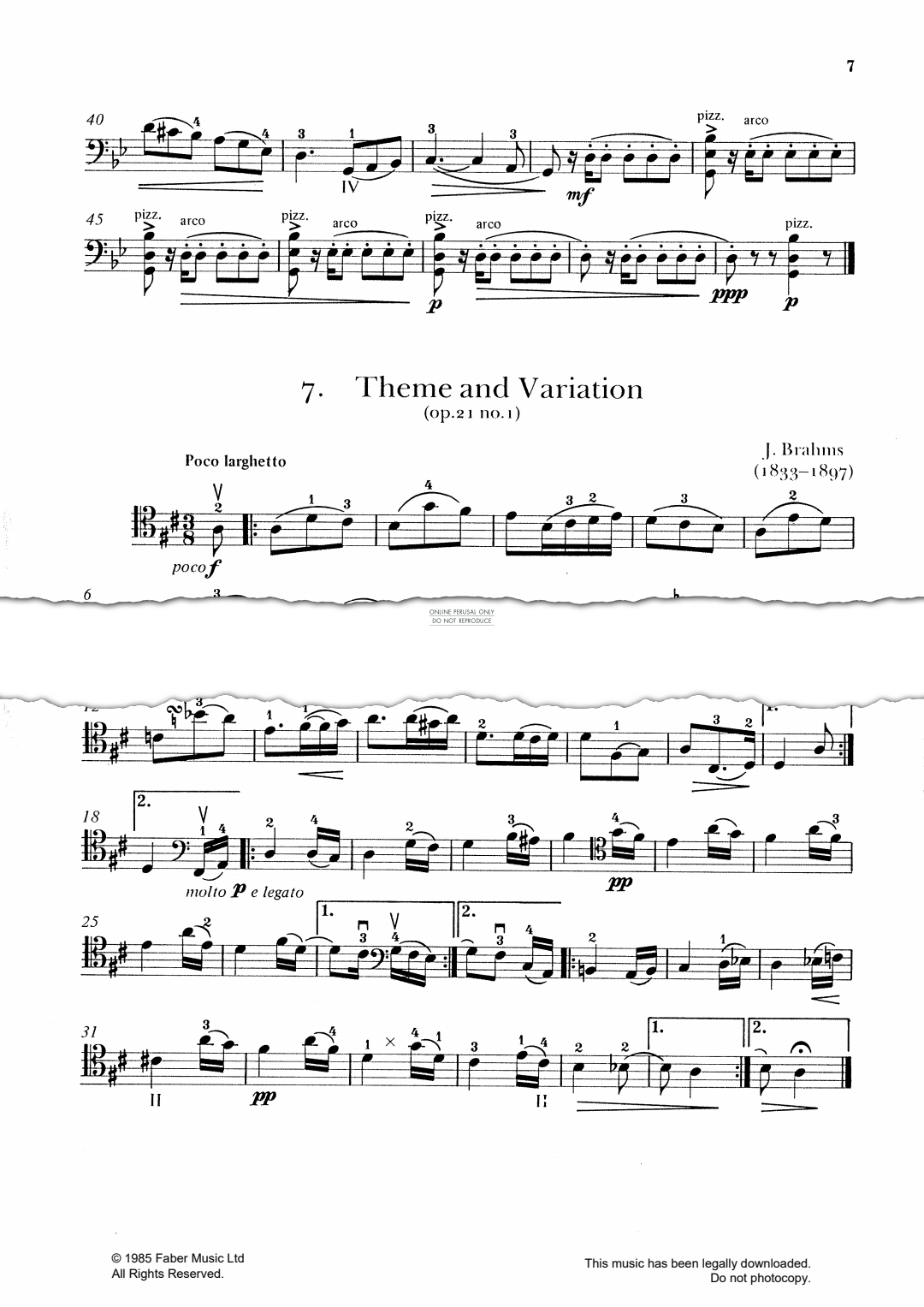 gallery: Theme And Variation (Op.21, No.1), Johannes Brahms, Klavier, Violoncello