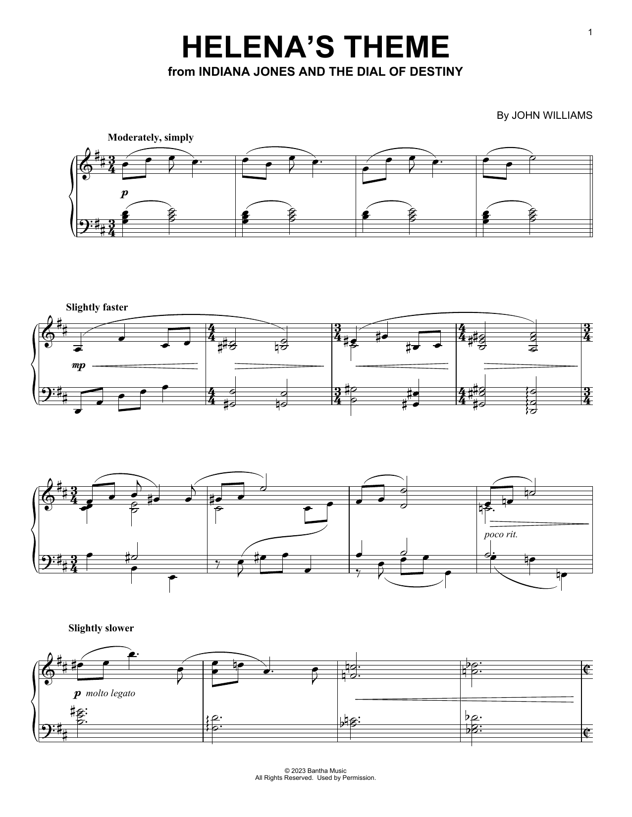 Produktbild zu: Helena's Theme (from Indiana Jones and the Dial of Destiny)