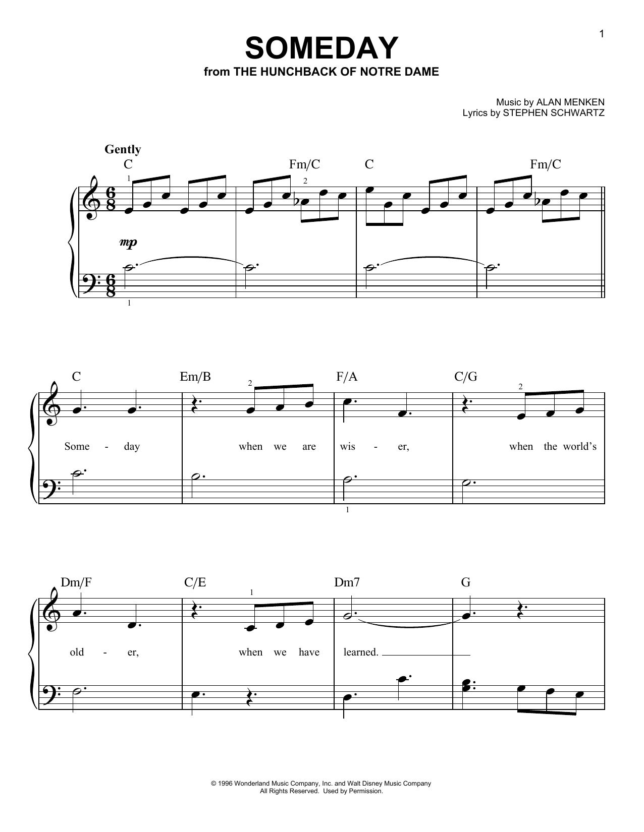 Produktgalerie: Seite 1 von 1 Someday (from The Hunchback Of Notre Dame), All-4-One, Klavier