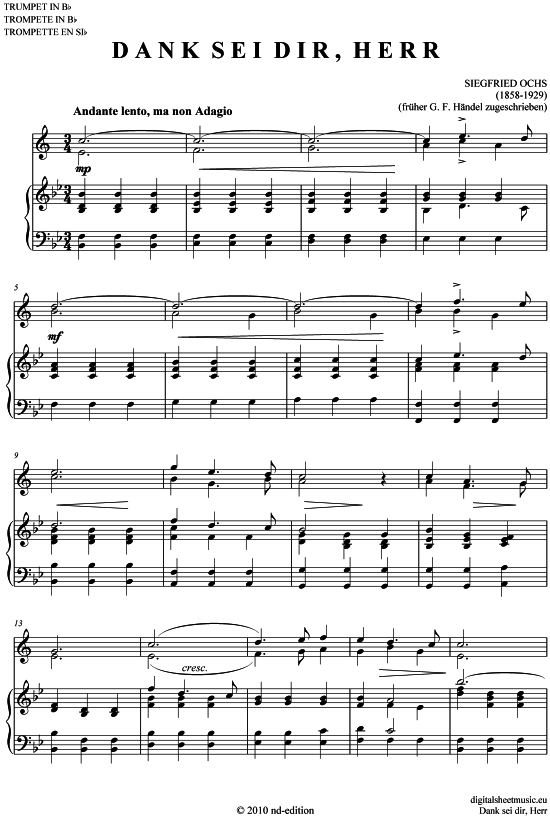 Produktbild zu: Dank sei dir, Herr Siegfried Ochs (1858-1929) / früher Händel zugeschrieben