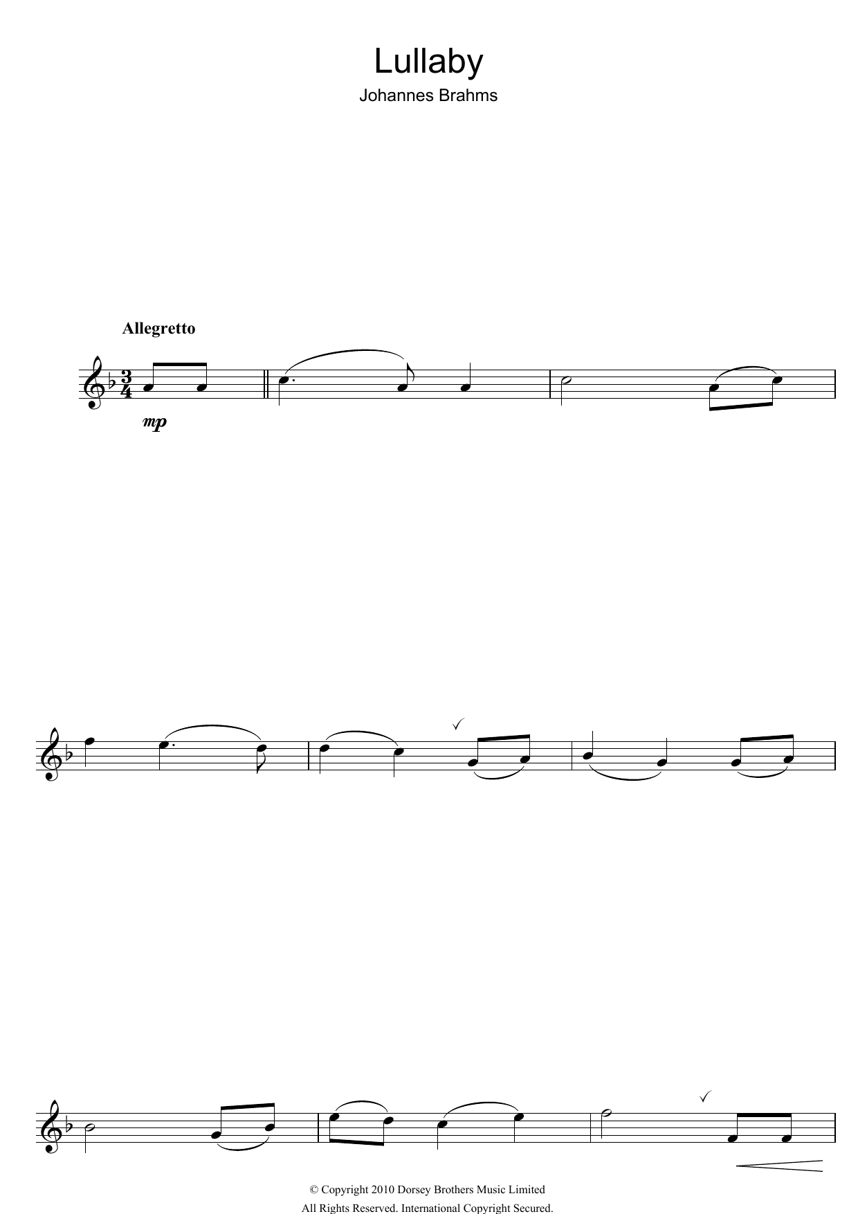 Product gallery: Page 1 of 1 Lullaby, Johannes Brahms