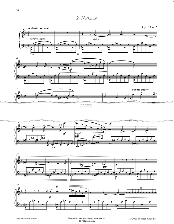 Produktgalerie: Seite 1 von 1 Notturno (from Soirées musicales, Op. 6, No.2), Clara Schumann, Klavier