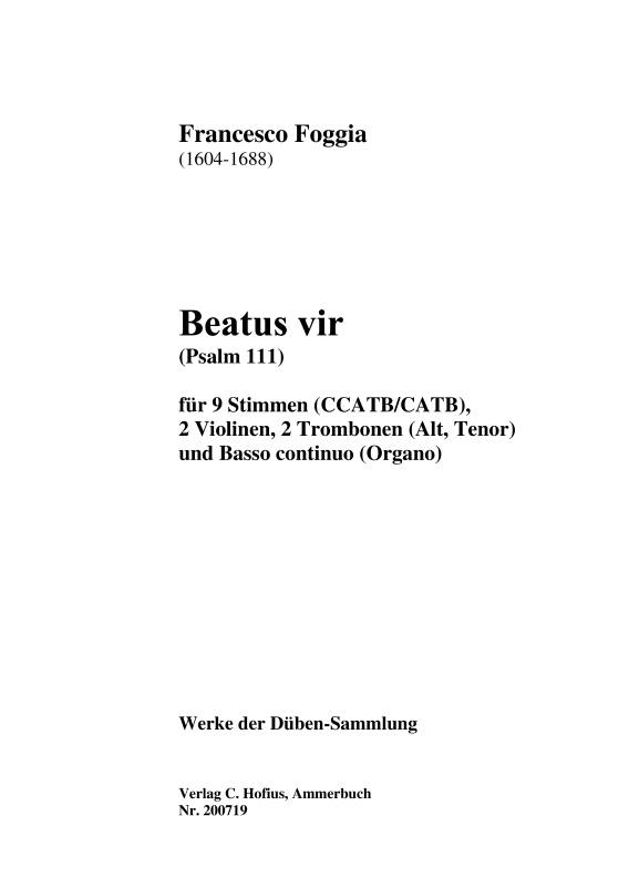 Produktbild zu: Beatus Vir 