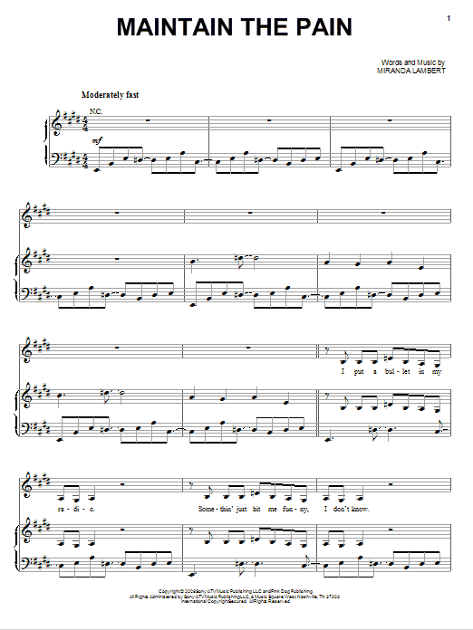 Produktgalerie: Seite 1 von 1 Maintain The Pain, Miranda Lambert, Gesang, Gitarre, Klavier