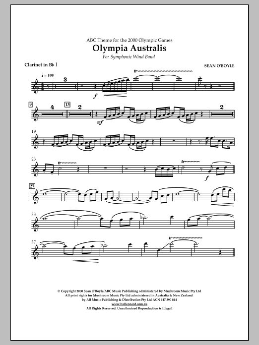 Produktbild zu:  Olympia Australis (Symphonic Wind Band) - Bb Clarinet 1 - 
