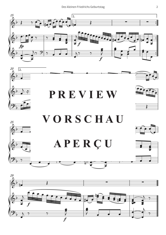 Produktgalerie: Seite 5 von 5 Des kleinen Friedrichs Geburtstag - KV 529 , , (Instrument in C + Klavier)