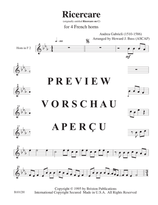 Produktgalerie: Seite 10 von 15 Ricercare , , (4 Hörner)