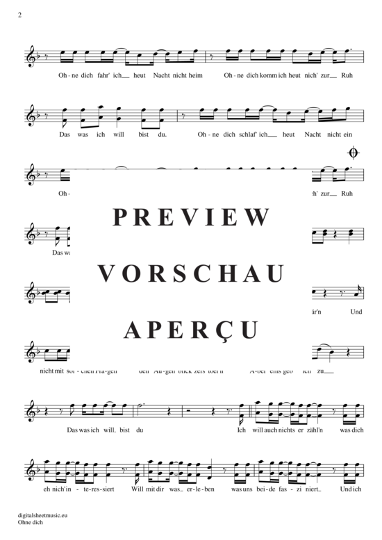 gallery: Ohne dich , Münchener Freiheit, (Trompete in B)