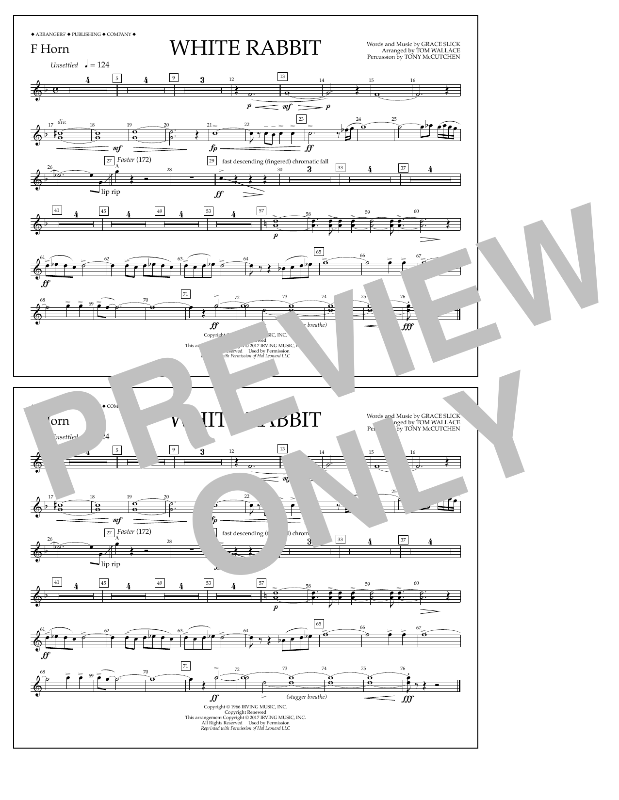 Product picture to: White Rabbit - F Horn