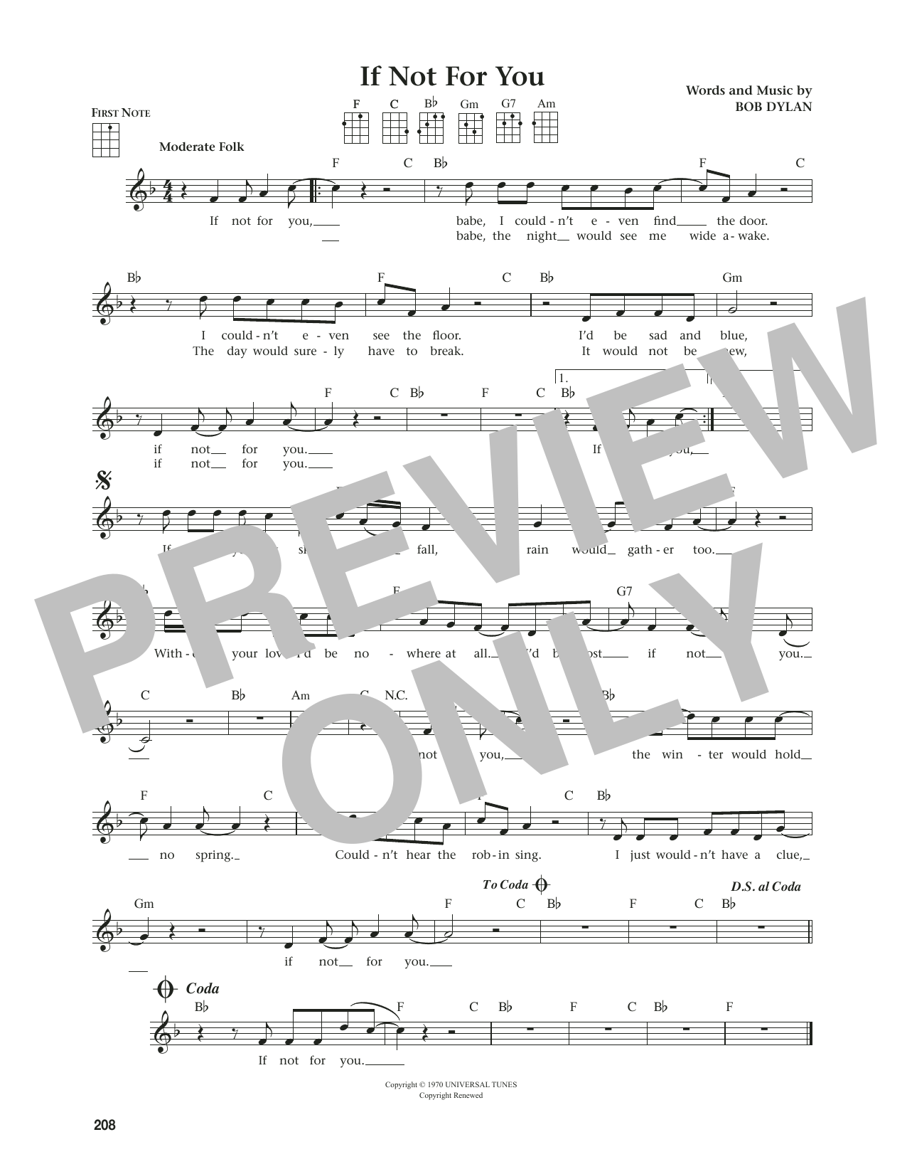 Product gallery: Page 1 of 1 If Not For You (from The Daily Ukulele) (arr. Jim Beloff), Bob Dylan