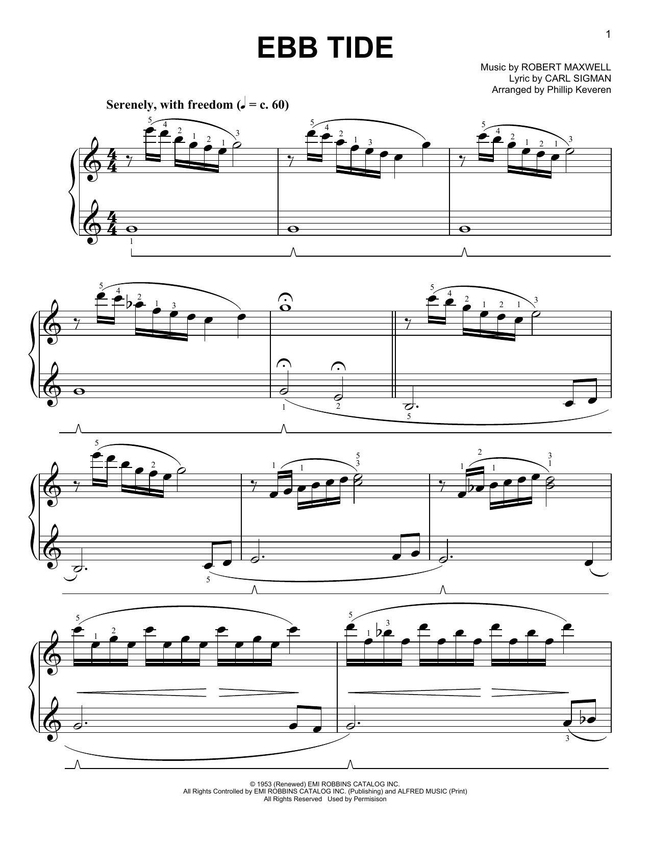 Product picture to: Ebb Tide [Classical version] (arr. Phillip Keveren)