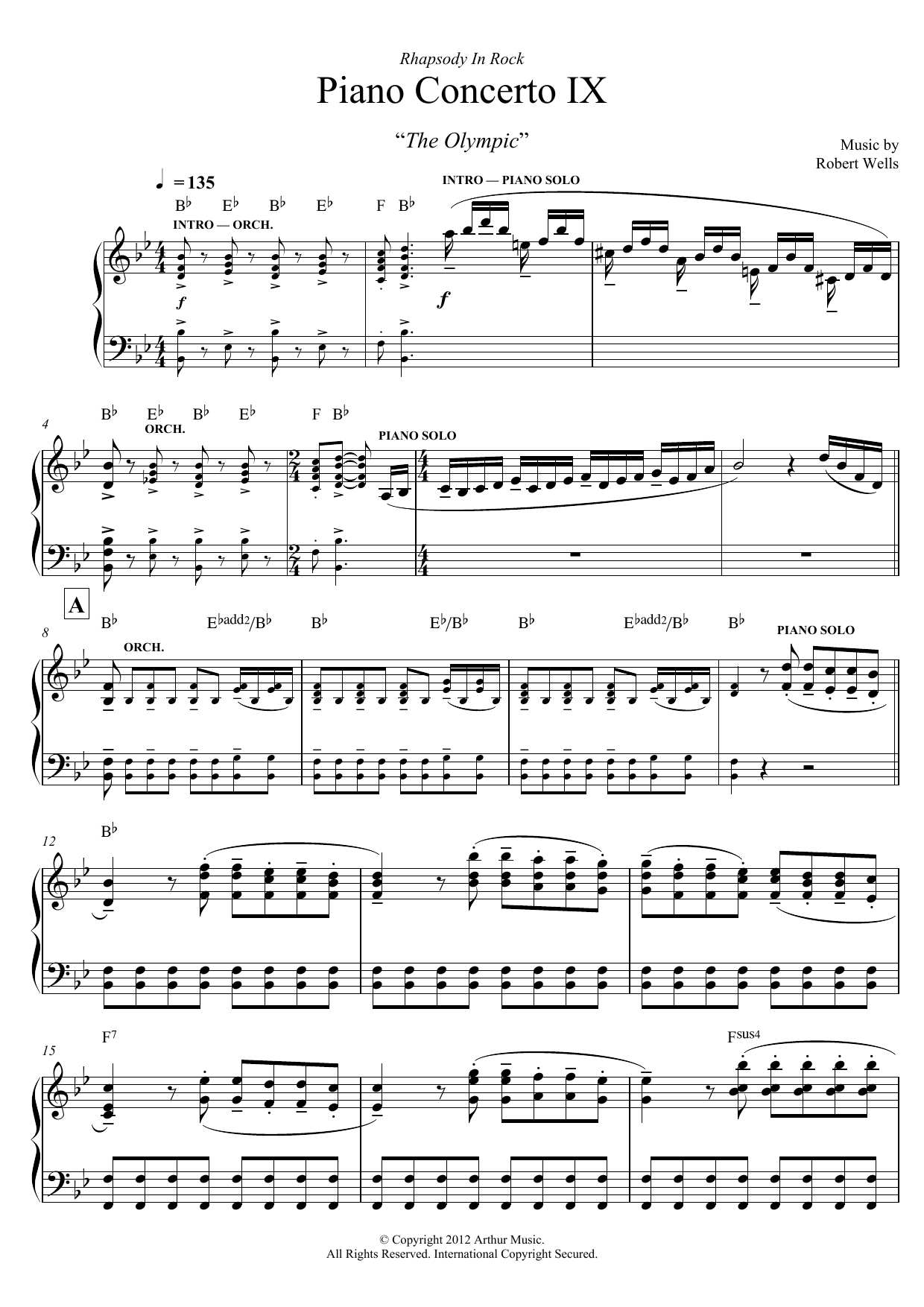Product gallery: Page 1 of 1 Piano Concerto: IX. The Olympic, Robert Wells
